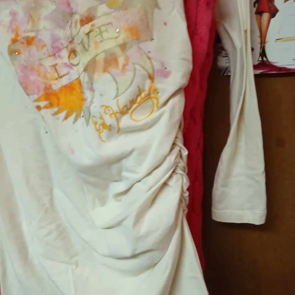 Ed Hardy Cream Long Sleeve Women's Top - Picture 5 of 7